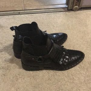 Freda Salvador Black Ankle Boots Size 7